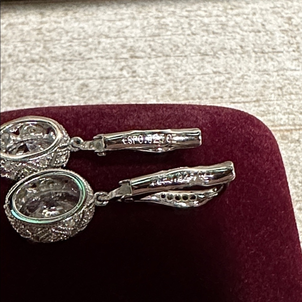 Joseph Esposito like new crystal sterling silver 925 stamped dangle earrings - Picture 6 of 8